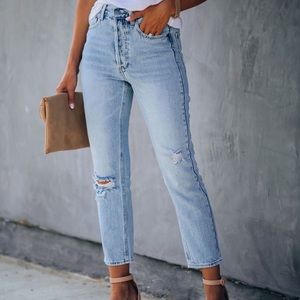 Vici Collection light wash, high rise jeans